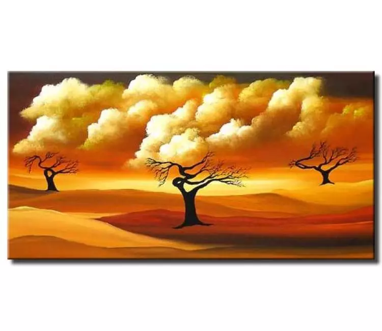 landscape painting - modern abstract nature landscape painting on canvas contemporary abstract trees art