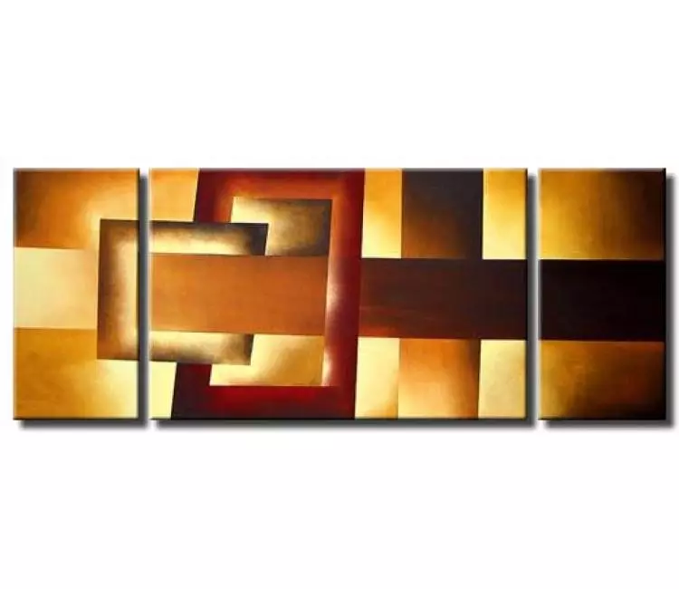 geometric painting - thinking of you triptych living room decor