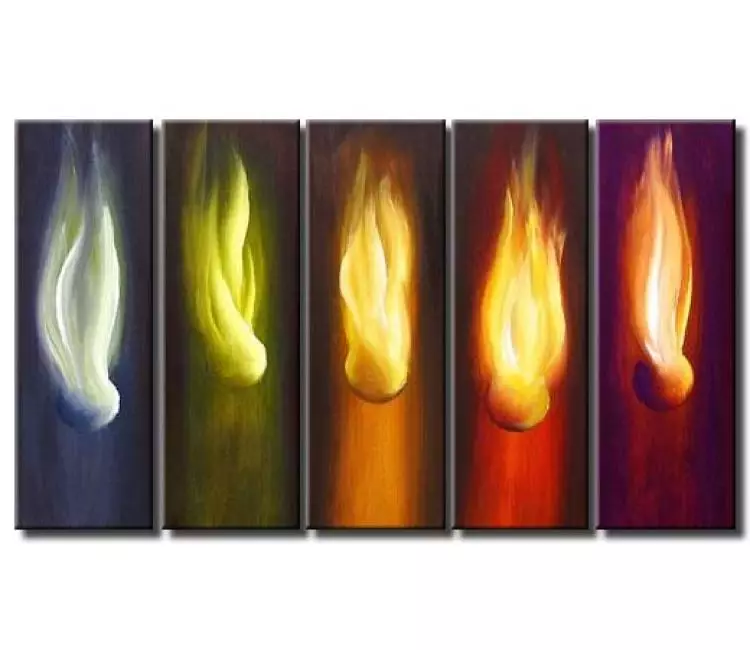 fire painting - Colorful energetic Abstract Wall Art painting on canvas large original modern bright wall art