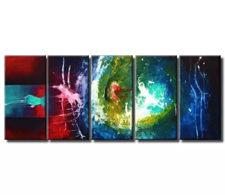 abstract painting - colorful Abstract Art energetic painting on canvas large dynamic Abstract painting in Vivid Colors