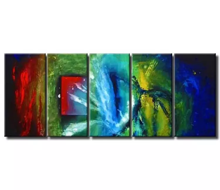 abstract painting - large original contemporary colorful abstract art for modern living room and office