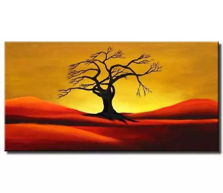 landscape painting - contemporary abstract landscape tree art original modern living room wall art on canvas