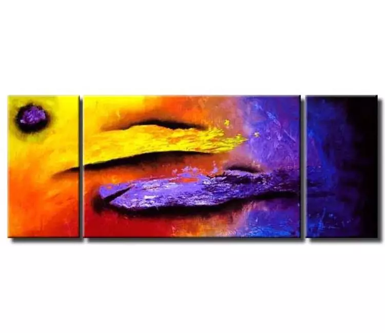 abstract painting - triptych canvas modern wall decor