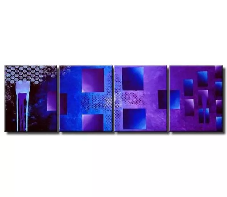 geometric painting - purple modern wall art