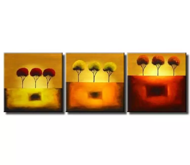 forest painting - large original contemporary abstract trees art  for living room and office