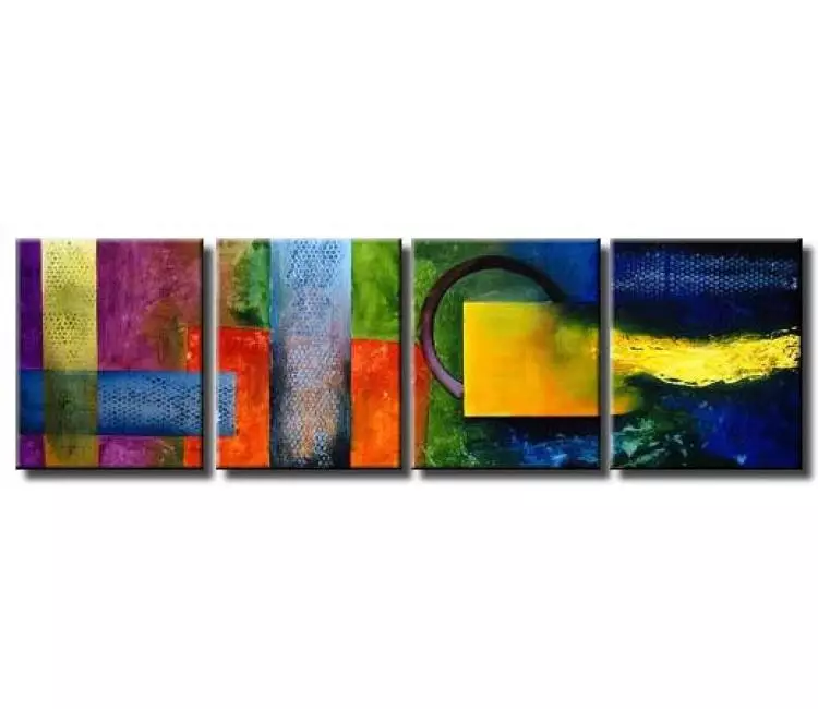 abstract painting - large original contemporary colorful geometric abstract art  for living room and office