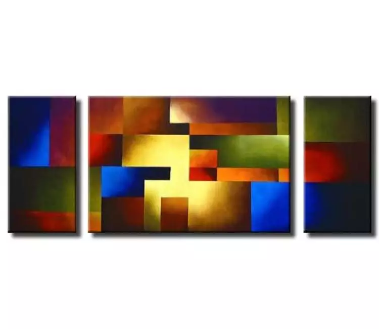 geometric painting - colorful abstract wall decor