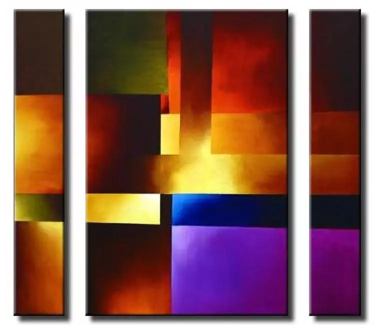 geometric painting - large original contemporary colorful geometric abstract art  for living room and office