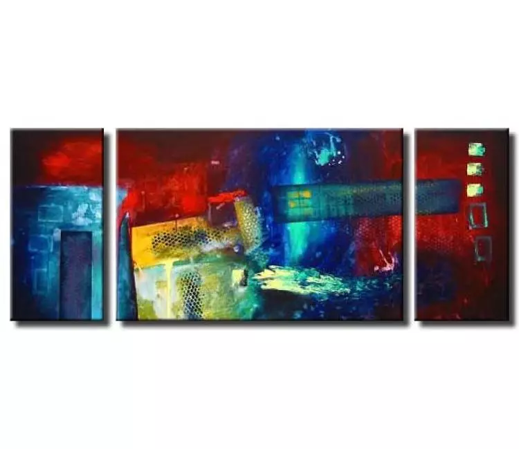 abstract painting - large original contemporary colorful abstract art  for living room and office