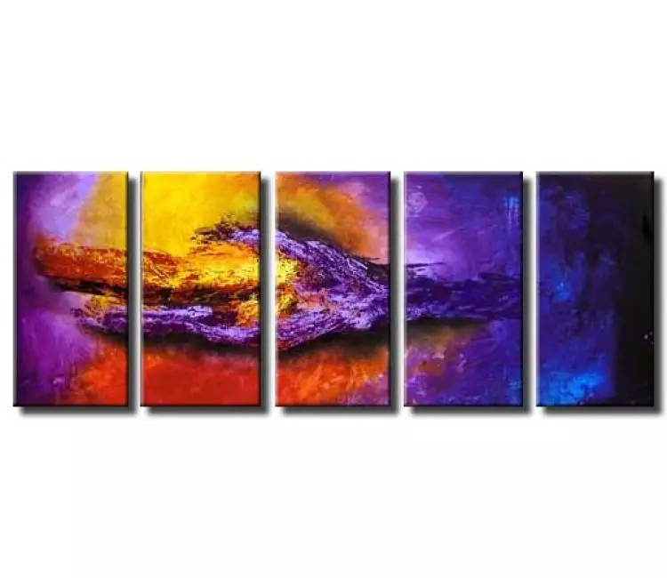 abstract painting - large original contemporary purple geometric abstract art  for living room and office