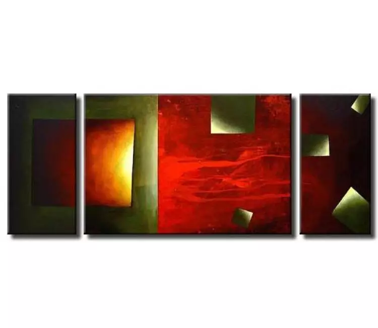 geometric painting - triptych abstract