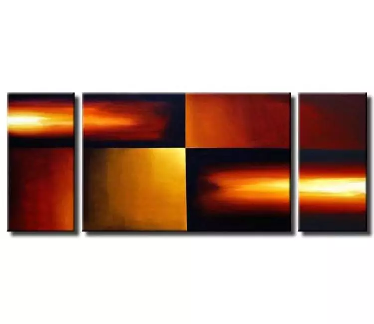 fire painting - large original contemporary red black gold abstract painting wall art  for living room and office