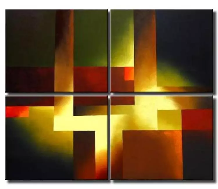 large original modern abstract painting for living room and office geometric contemporary art