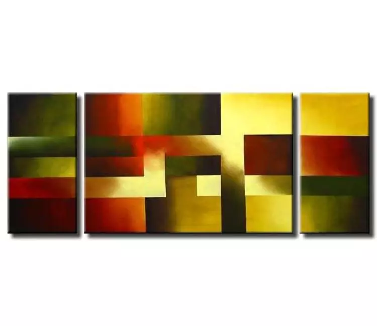 geometric painting - multi panel art by osnat tzadok aquares
