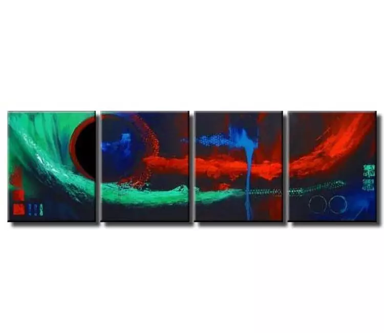 cosmos painting - large original modern abstract painting for living room and office colorful contemporary art