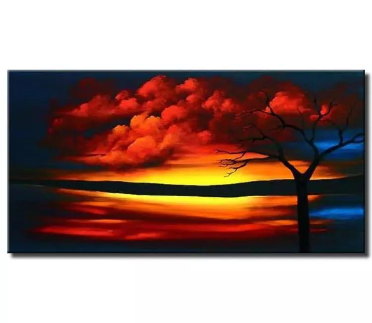 original modern abstract landscape painting for living room and office colorful contemporary art