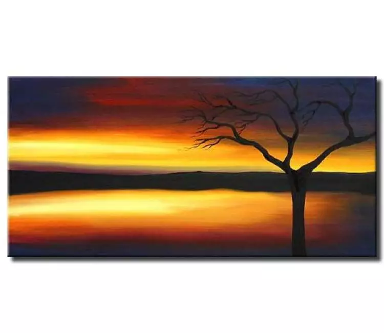 contemporary abstract landscape tree art on canvas modern original painting living room wall art