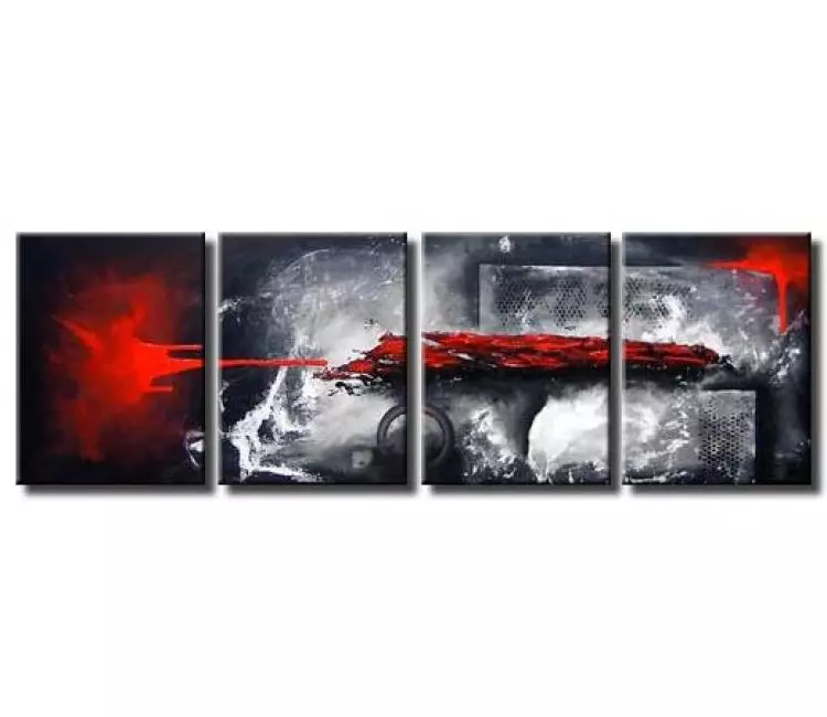 abstract painting - red gray abstract painting