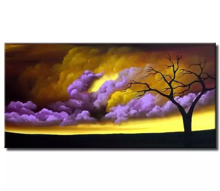 trees painting - contemporary abstract landscape tree art on canvas modern original painting living room wall art