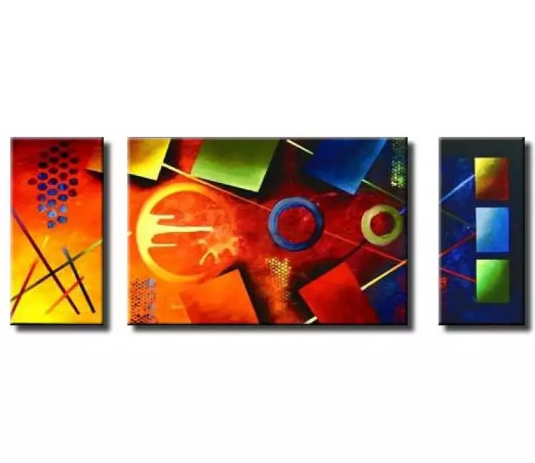 geometric painting - large colorful contemporary abstract painting original modern canvas art for office and living room