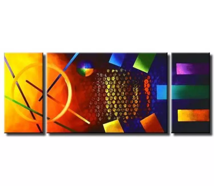 geometric painting - large colorful contemporary abstract painting original modern canvas art for office and billiard room