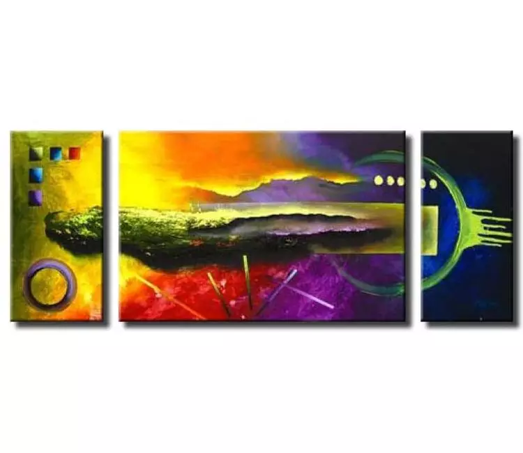 cosmos painting - large colorful contemporary abstract painting original modern canvas art for office and living room