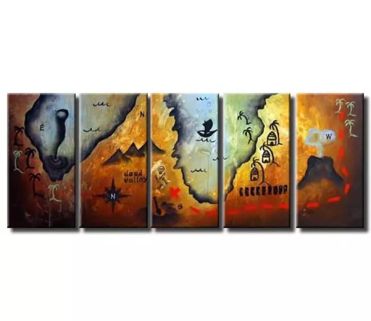abstract painting - large contemporary abstract world map painting original modern wall art for office
