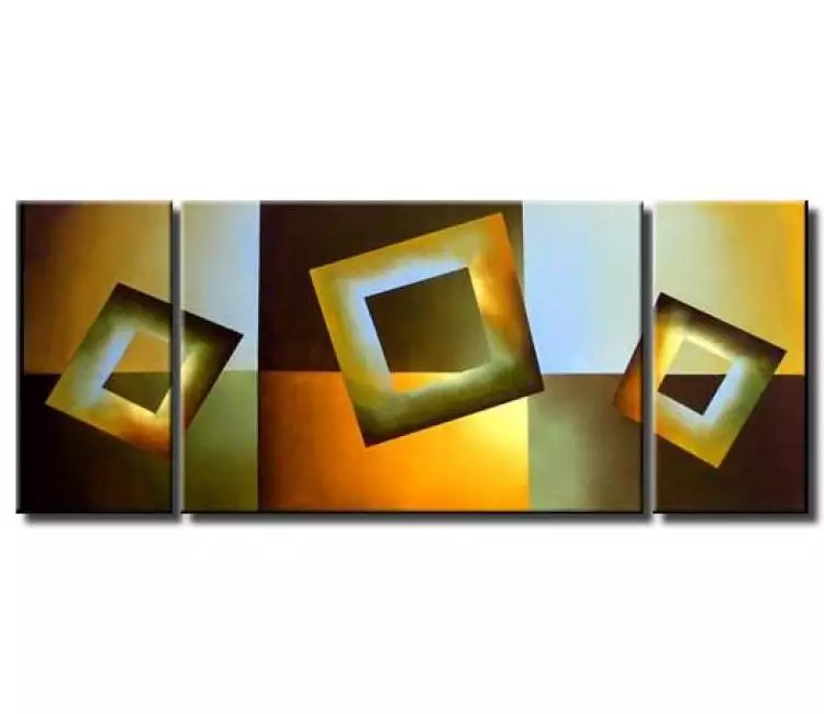 geometric painting - triptych geometrical wall art