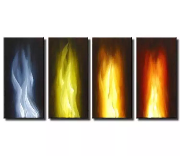 fire painting - multi panel canvas fire art