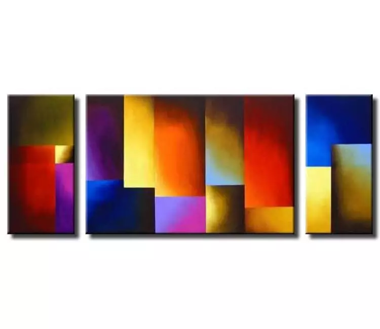 geometric painting - large contemporary geometric abstract art original colorful modern wall art for living room office bedroom home decor