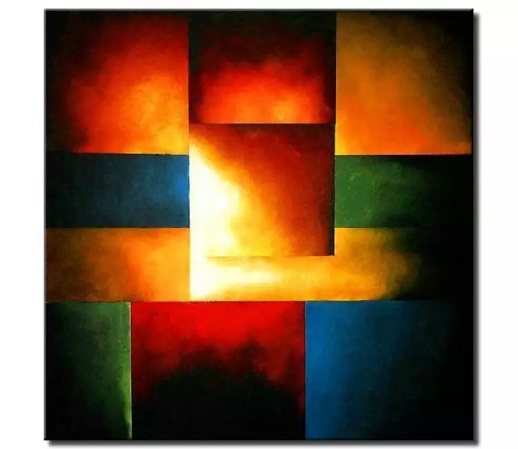 abstract painting - geometrical light square squares