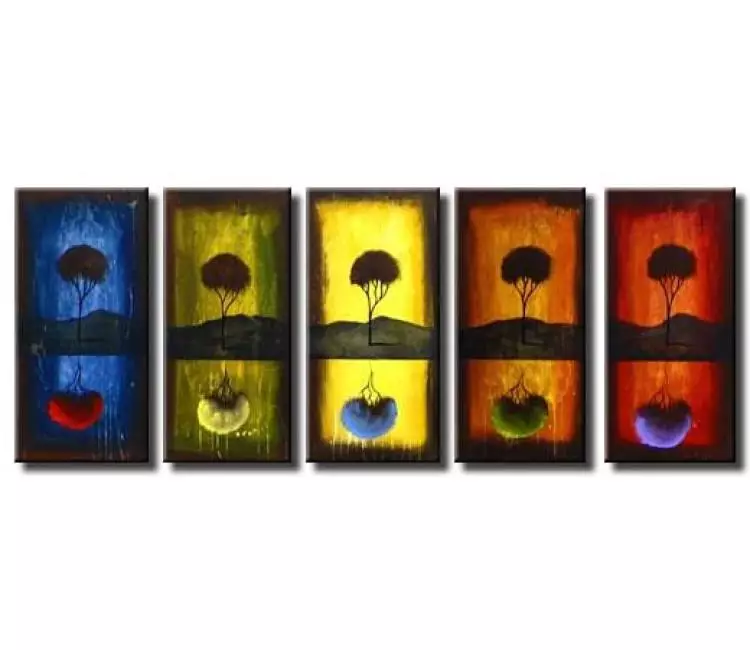 forest painting - large contemporary abstract tree art original colorful modern wall art for living room office bedroom home decor