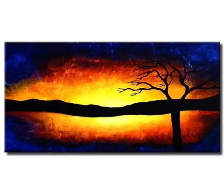 landscape painting - contemporary abstract landscape art original modern tree wall art for living room office bedroom home decor