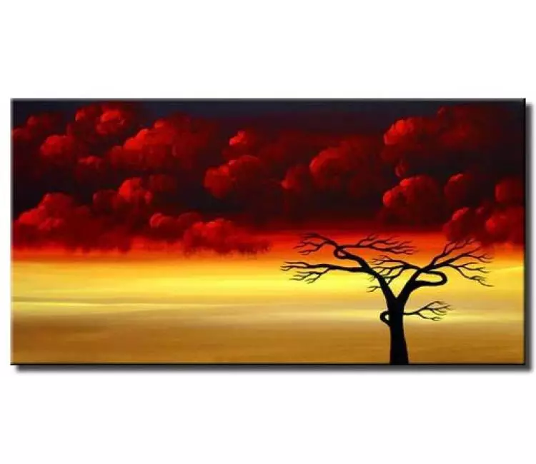 landscape paintings - abstract sunrise painting