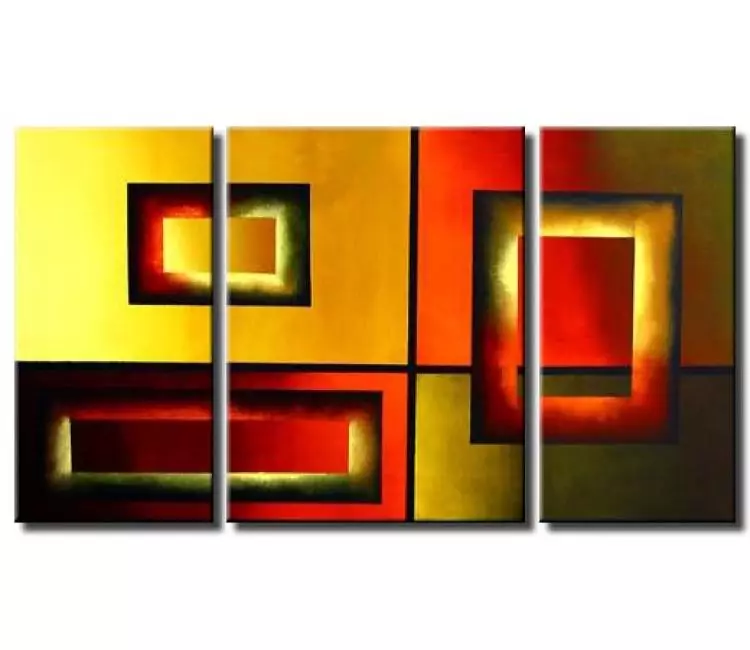 geometric painting - contemporary geometric abstract art large original abstract painting on canvas for living room office bedroom