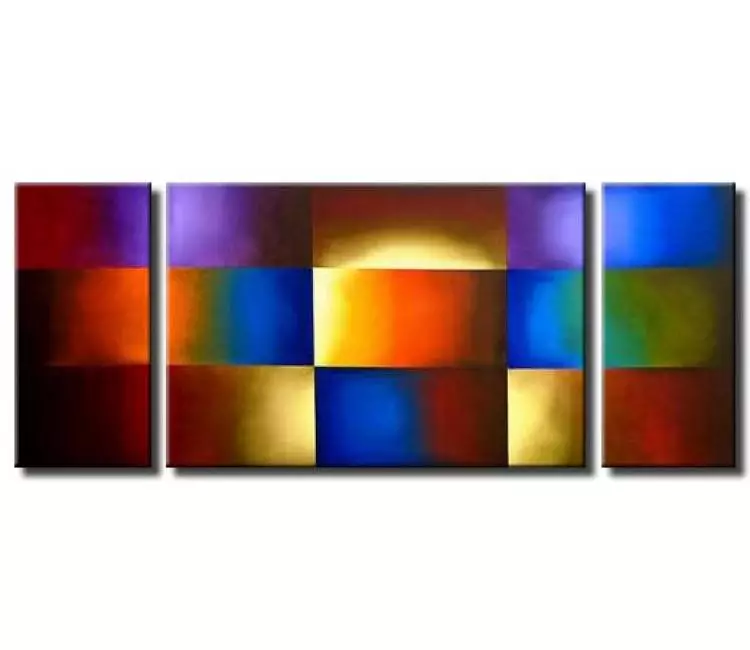 geometric painting - geometrical colorful abstract painting on canvas