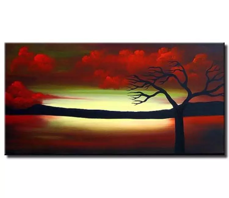 landscape painting - contemporary tree art handpainted modern abstract tree painting for living room dining room bedroom home decor