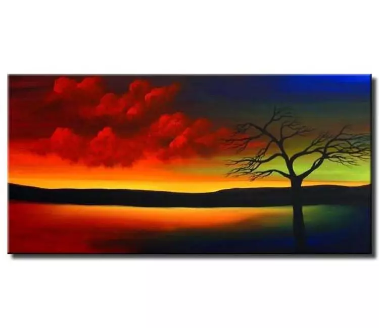 landscape painting - contemporary abstract landscape painting for bedroom living room office and wall decor original contemporary canvas art