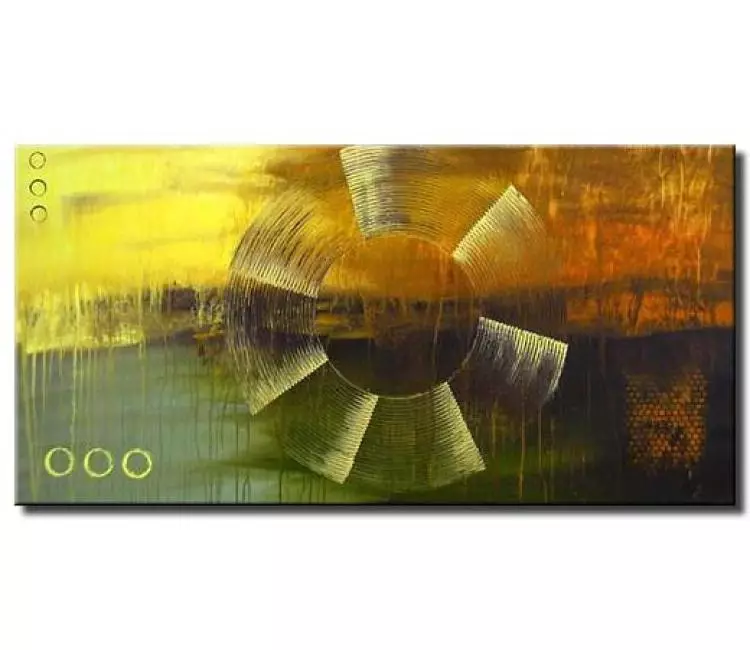 abstract painting - modern yellow green abstract painting