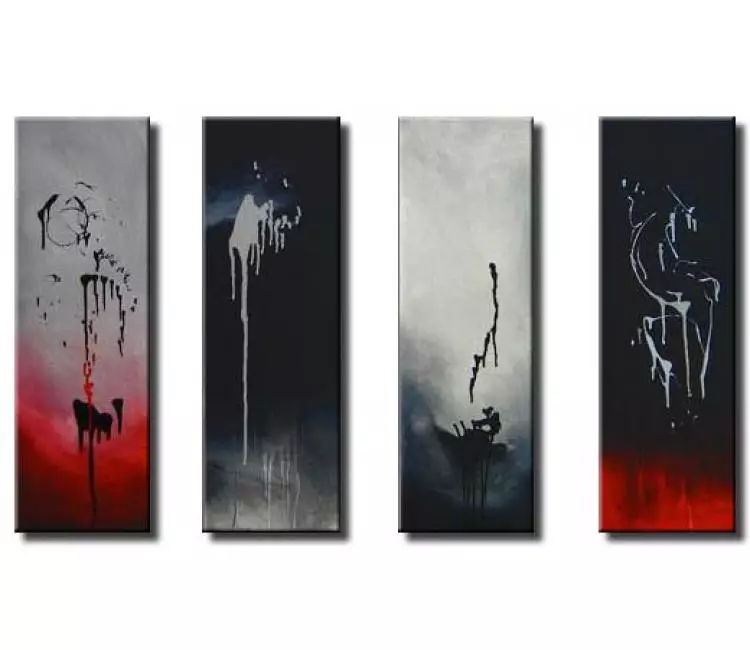 abstract painting - gray black abstract painting on canvas multi panel wall art