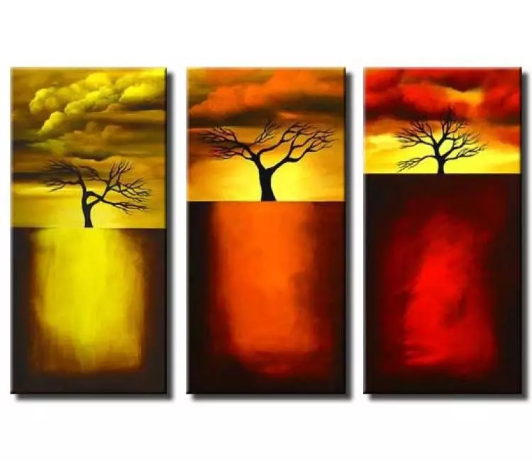 landscape painting - modern abstract tree paintings hand painted tree art on canvas for living room bedroom office and home dcor