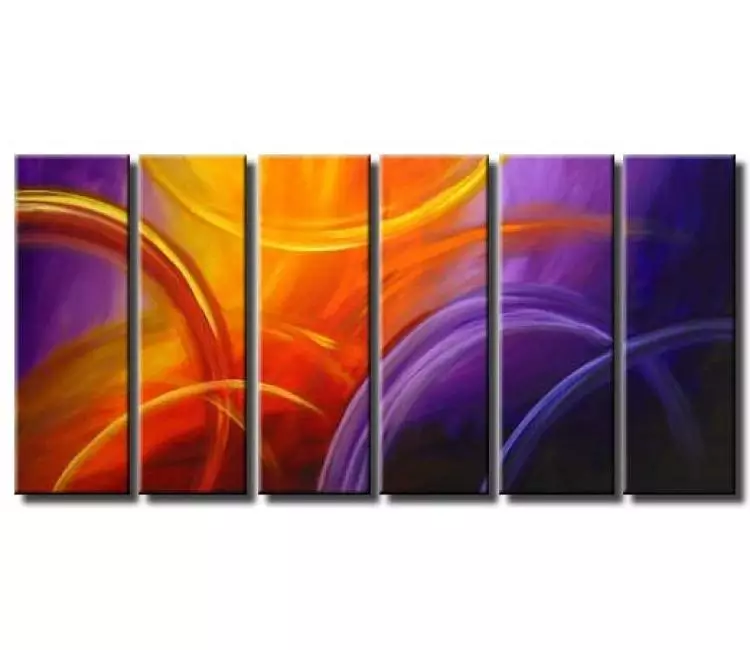 arcs painting - contemporary abstract art for living room office bedroom purple orange large modern abstract paintings for home decor