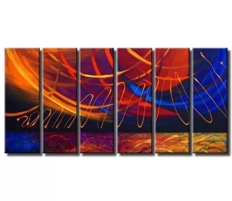 arcs painting - large contemporary abstract art original colorful abstract paintings on canvas for your office home decor