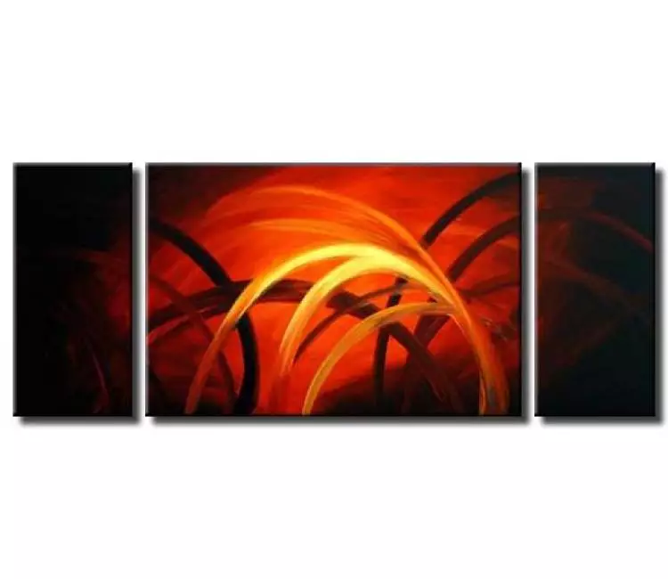 arcs painting - modern red black abstract  painting