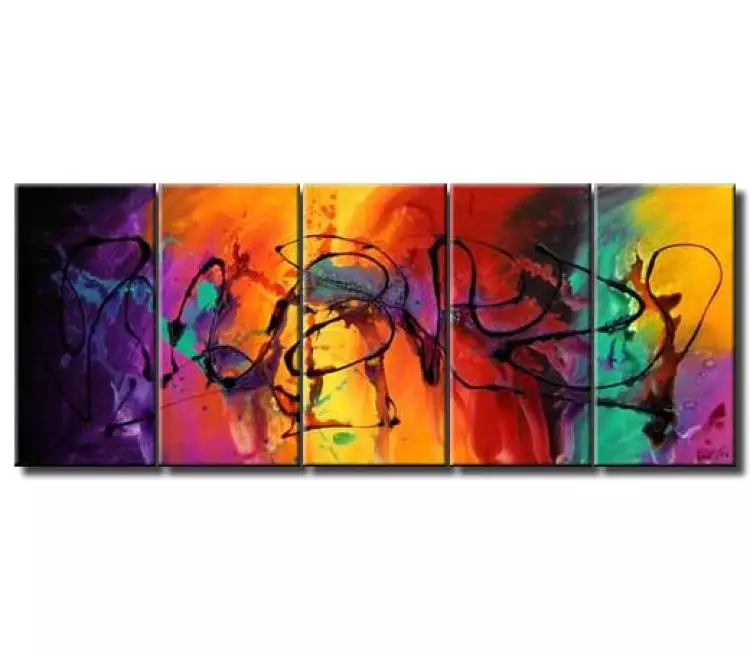 abstract painting - multi panel canvas landscape