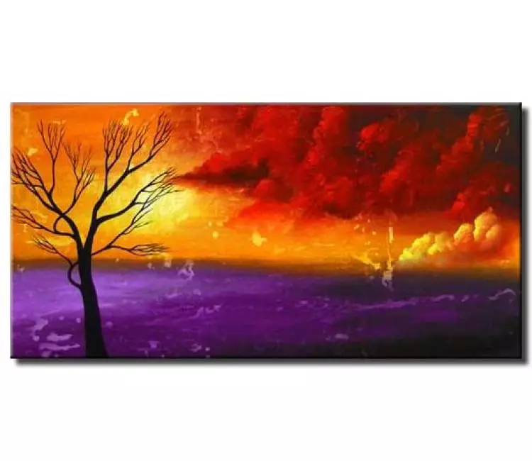 landscape painting - abstract landscape painting for bedroom living room office and wall decor original contemporary canvas art