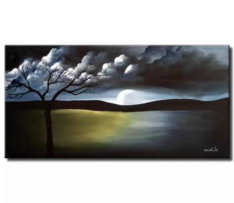 landscape painting - abstract landscape painting for bedroom living room office and wall decor original contemporary canvas art