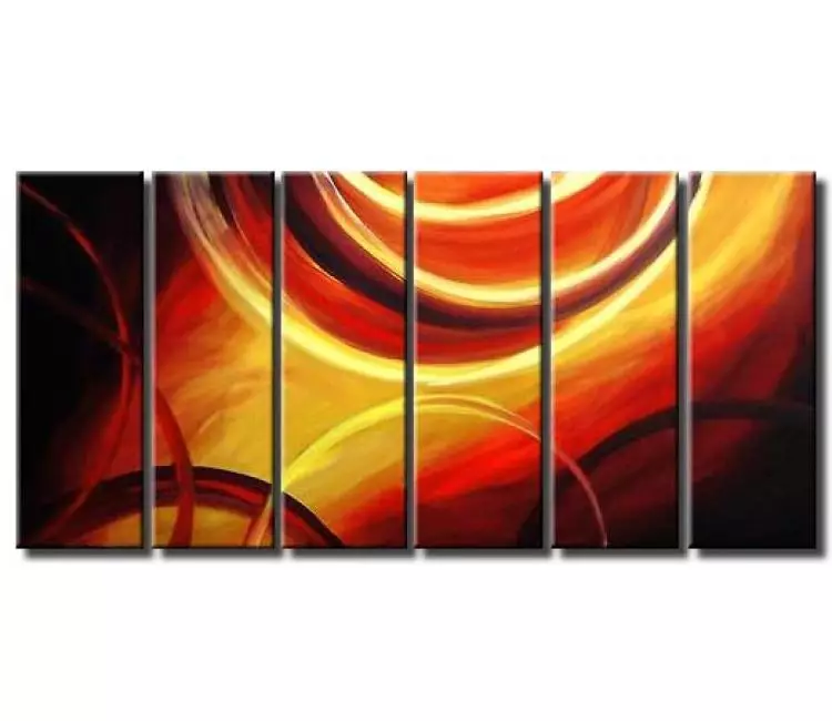 arcs painting - large contemporary abstract art original yellow red abstract paintings on canvas for living room office home dcor