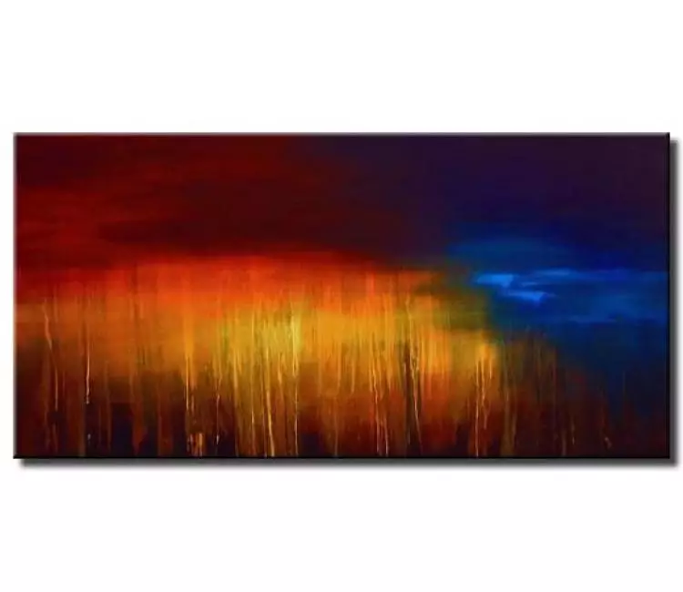 abstract painting - contemporary abstract art original blue red abstract paintings on canvas for living room office home dcor