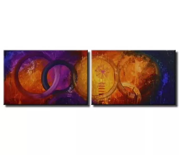 abstract painting - big contemporary abstract art on canvas modern set of 2 earth tone colors wall art